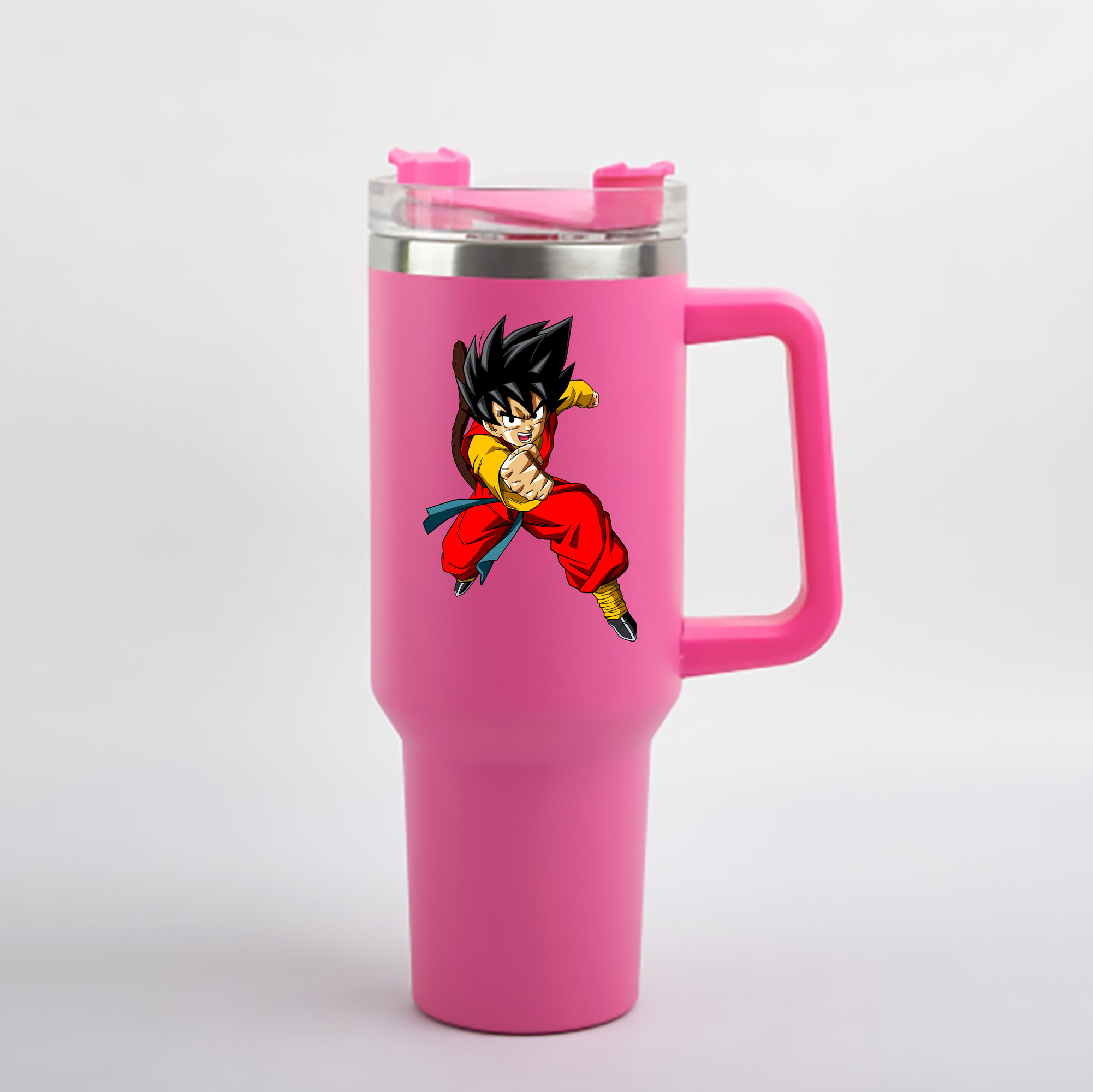 （画像用） ドラゴンボール 孫悟空（そん ごくう）Son Goku カカロット DRAGON BALL Kakarotto 1200mL車用タンブラー - クリスタルステッカー（プラスチックストロー付き）